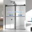 Porte de douche coulissante double sans cadre - acier inoxydable durable, noir mat moderne pour salles de bain luxueuses