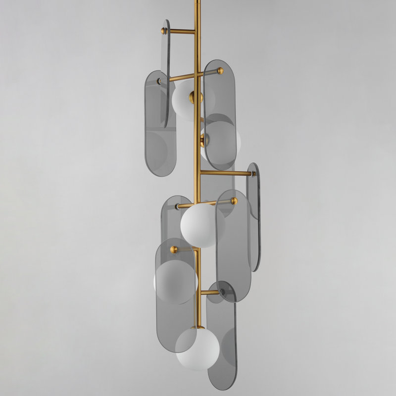 Megalith 5 - Light Pendant, Natural Aged Brass, Mirror Smoke