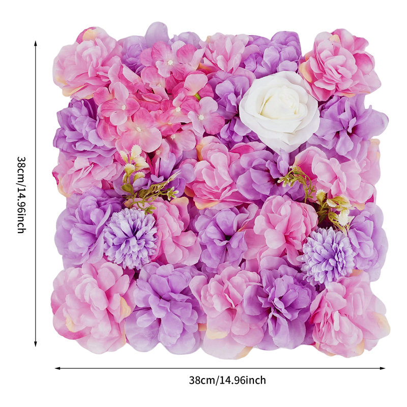 14,96 * 14,96 po, fond de fleurs 3D pour mariage, fêtes, nombreuses occasions, Rose / Mauve