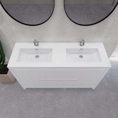 Eden 60" Double Sink Bathroom Vanity Set