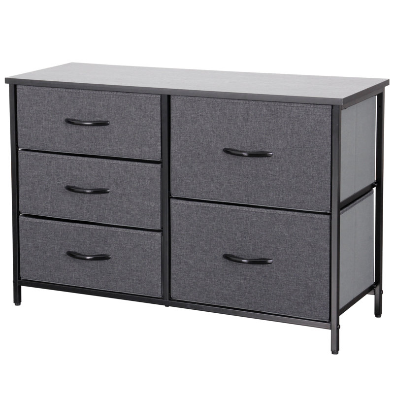 Bisto 5 Drawer Storage Drawer, Black
