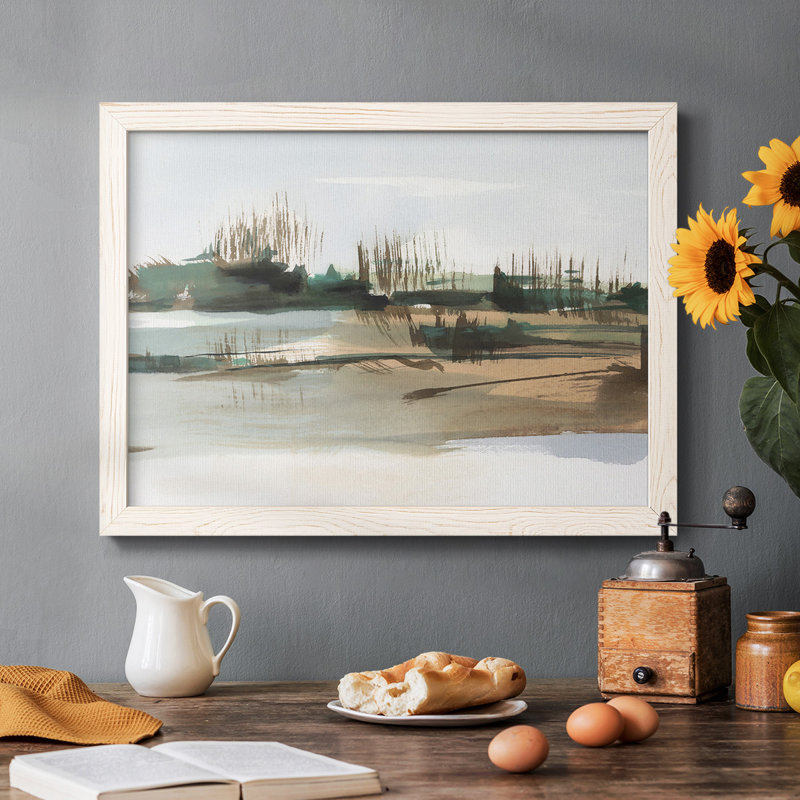 Marsh Reeds IV, reproduction d'art sur toile, Cadre blanc, H 18 po x l 26 po x P 1,5 po