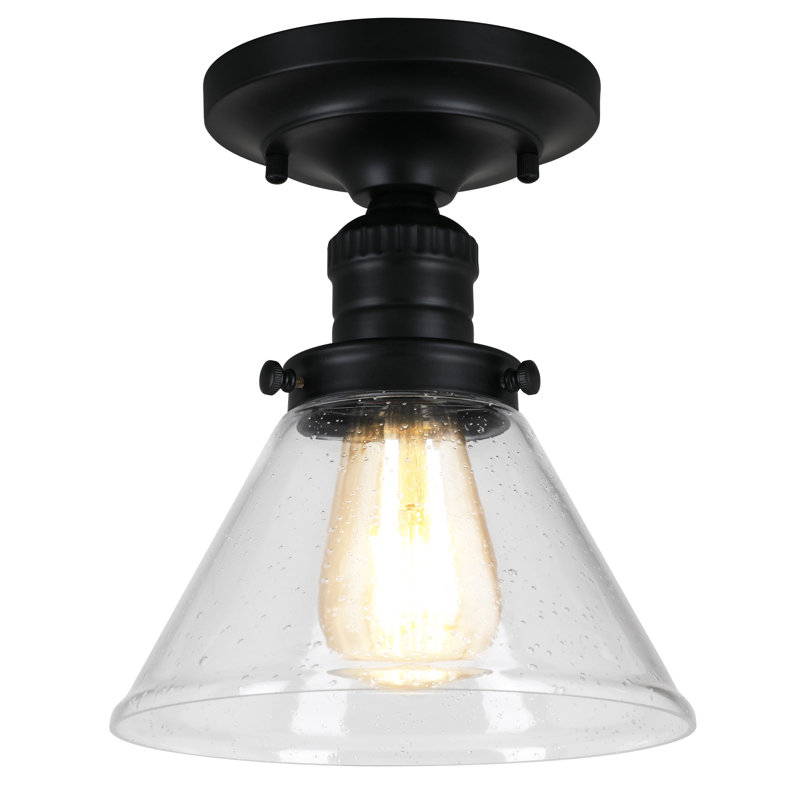 Plafonnier semi-encastré l 7,88 po Vannatta, Noir mat