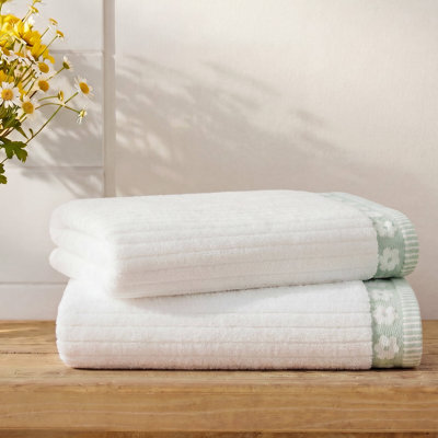 Flora Rib 2 Piece Bath Towel Set