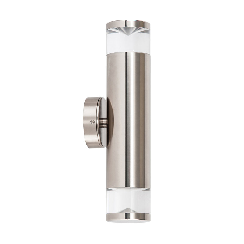 Agne 2 - Bulb 26.3cm H Outdoor Armed Sconce, Matt brushed nickel