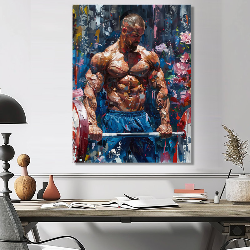 Déterminer les hommes haltérophiles de la concurrence V - décoration murale aérobie et de musculation, Métal métal