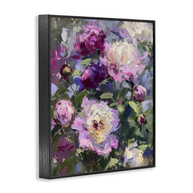 Abstrait abstrait pivoines mauves, estampe numérique, design par LSR Creative Studio, H 20 po x l 16 po