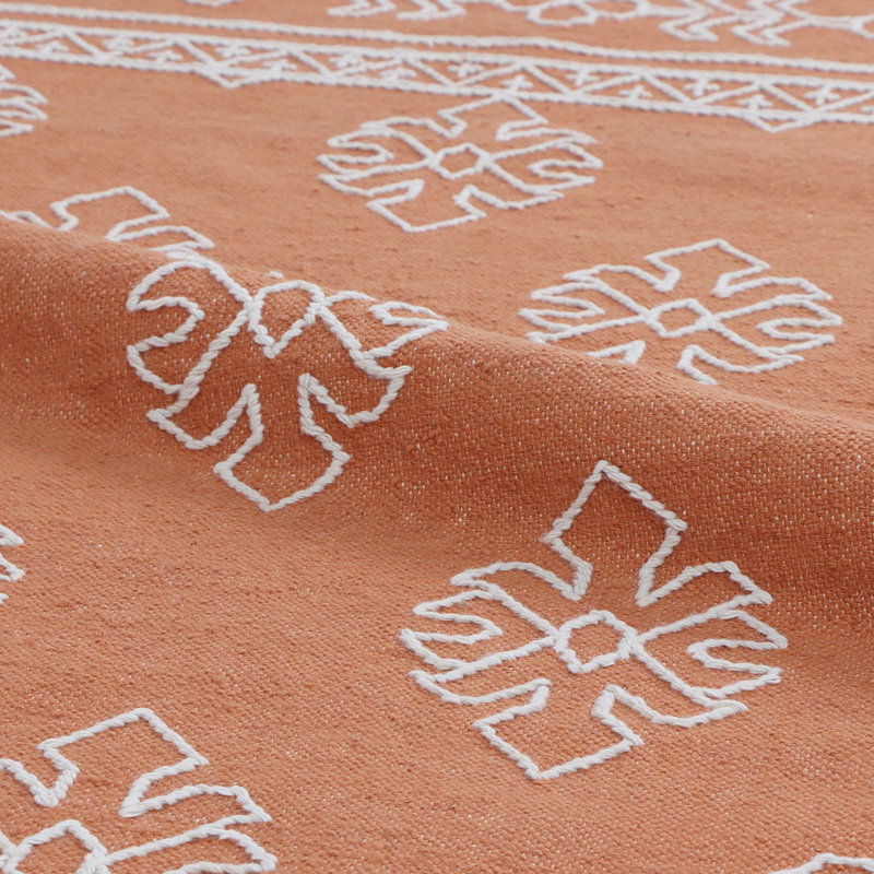 Geometric Area Rug in Orange, Rectangle 10' x 14'