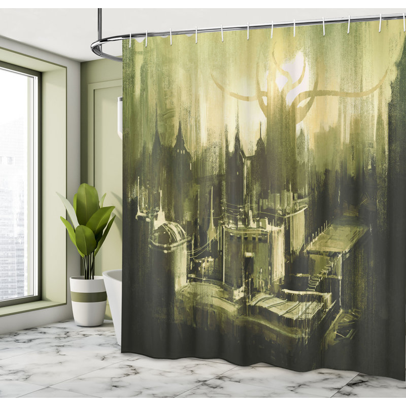 Shower Curtain with Hooks Included, 70"H x 69"W