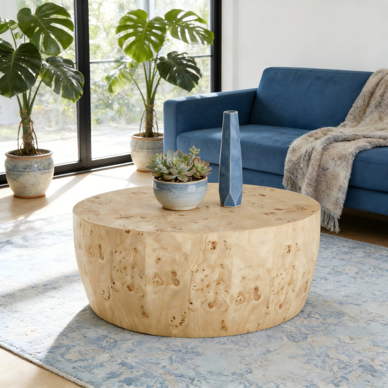 Table basse cylindrique 34,65 po, Bois
