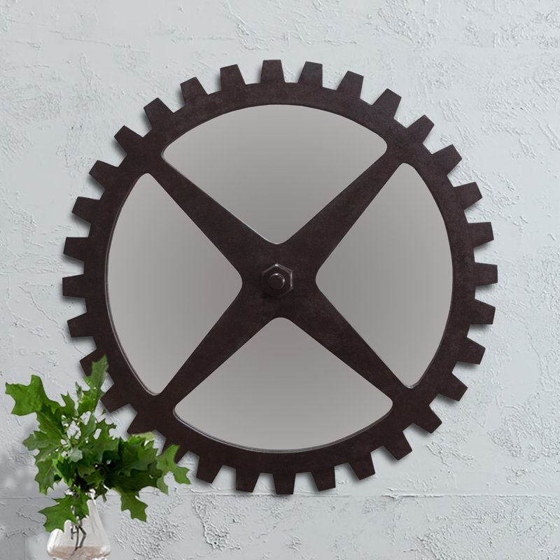 Miroir rond de style industriel Iron Mountain