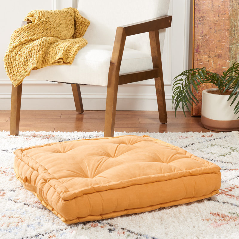Gardenia Floor Pillow, Ginger, 18" H x 18" W
