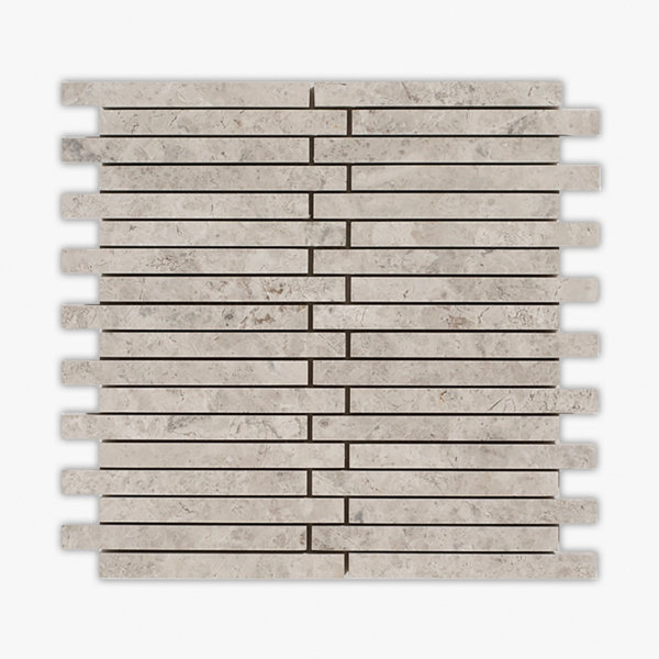 Galaxy Silver Honed 5/8x6 Offset Limestone Mosaic