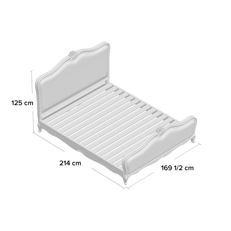 Aahil Upholstered UK King - DE 150 X 200 Cm Bed, Vanilla White