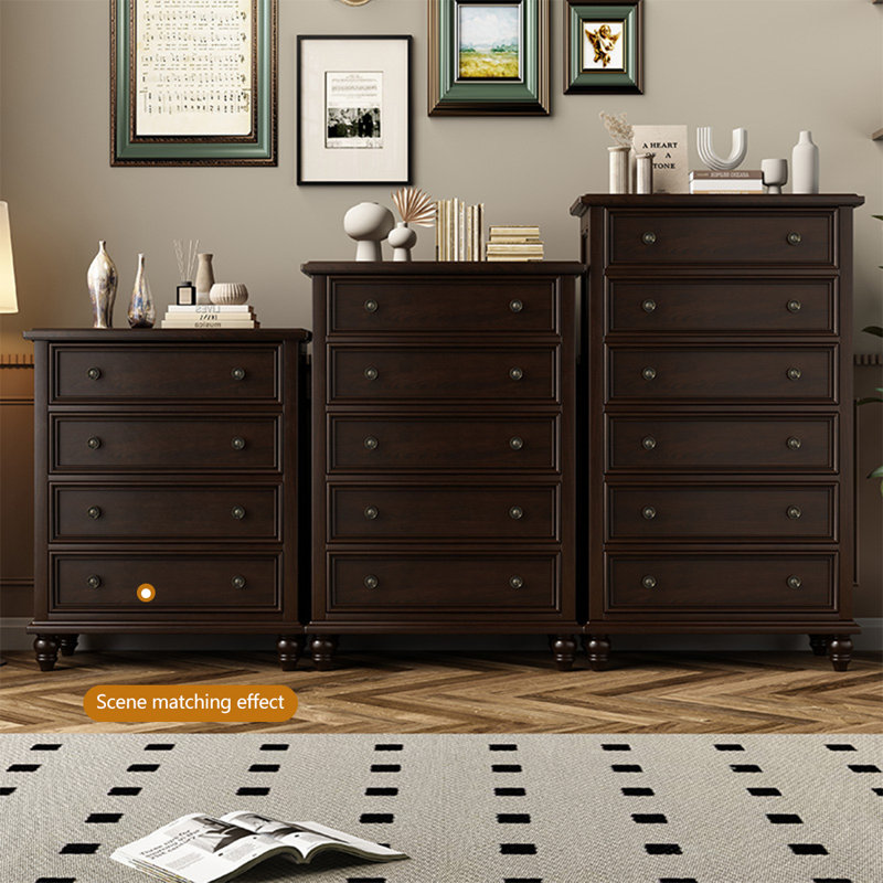 Armoire d'appoint en bois massif de couleur noyer noir
