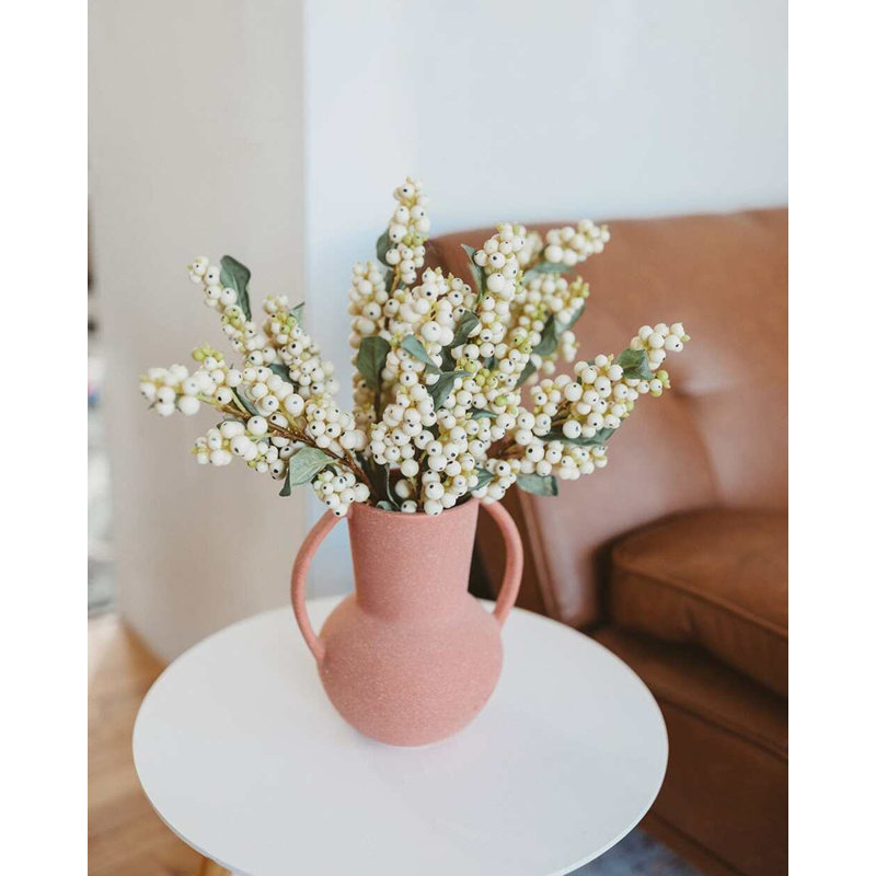 Cream White Snowberry 20.5", Pink