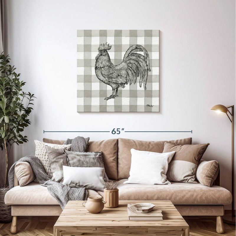 Crowle Lined Rooster II, 36" H x 36" W