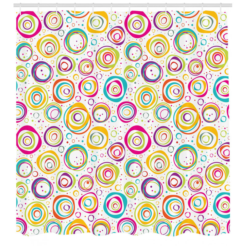 Rideau de douche simple spirale et pointillé pour enfants Judy, H 84 po x l 69 po