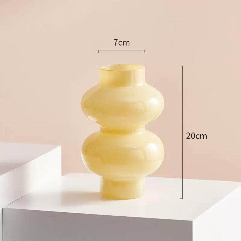 Vase de table en verre crème