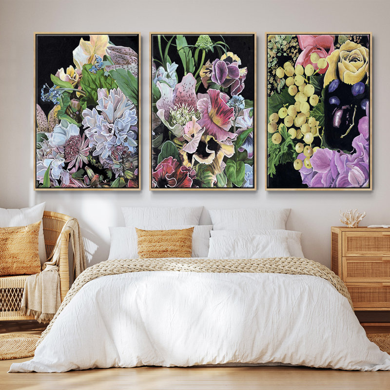 Floral Crop I 3 pièces, Bois naturel, H 36 po x l 72 po