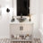 Novatto 16.5'' Black/Silver Glass Circular Bathroom Sink-95973682