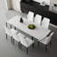 Ensemble de table de salle à manger en pierre frittée extensible de 55 à 79 po avec chaises rembourrées en similicuir 8-24578650-24578644