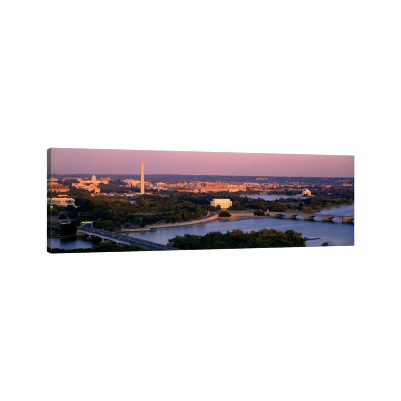 Aerial, Washington DC, District Of Columbia, USA - Wrapped Canvas Panoramic Print, 152.4 cm H x 50.8 cm W x 3.175 cm D