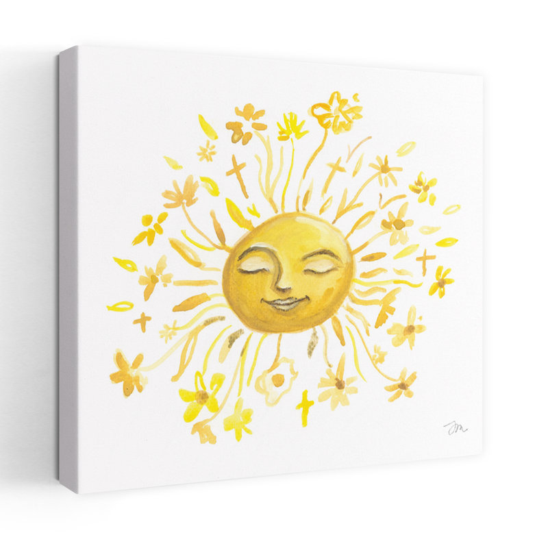 Ensoleillé, art floral contemporain fantaisiste, H 18 po x l 18 po