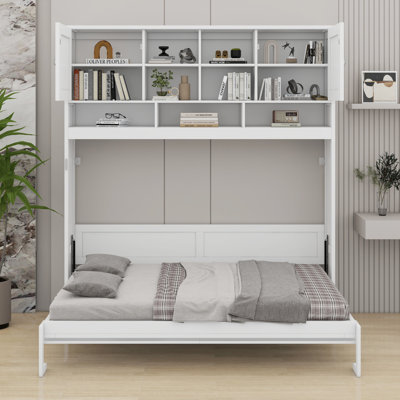 Lit escamotable avec grand espace de rangement et rayures
