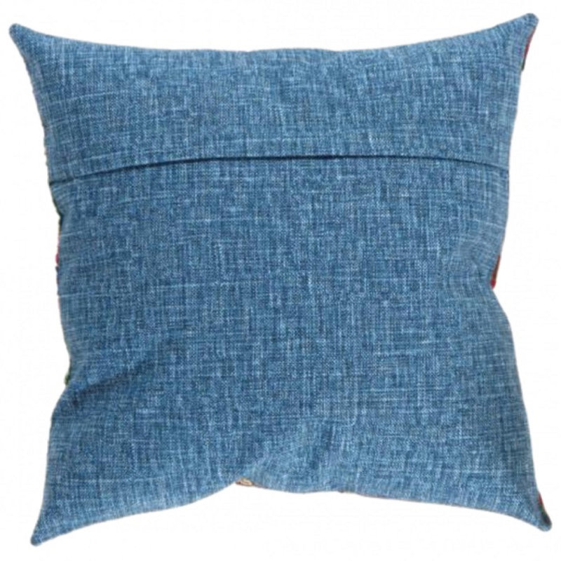 Pillow Cover & Insert, Red/Beige/Blue/Navy, Square, 16"H x 16"W