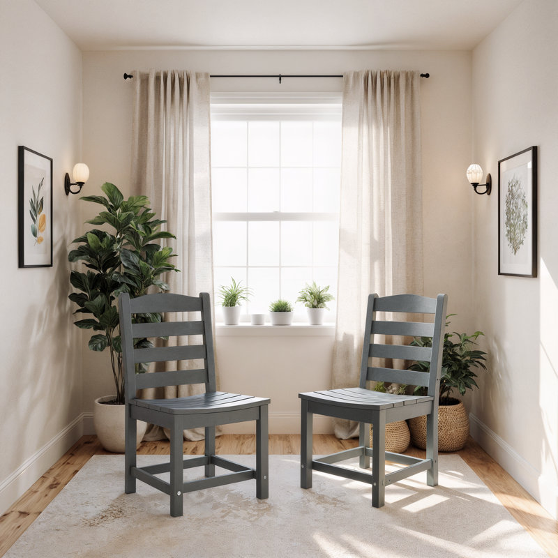 Ensemble de 2 chaises d'extérieur sans accoudoirs Modern Modern - plastique recyclé PEHD