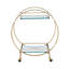 96cm 2 Tier Tea Wine Serving Bar Cart, Metal Kitchen Drinks Trolley on Wheels with Glass Shelf-91854417