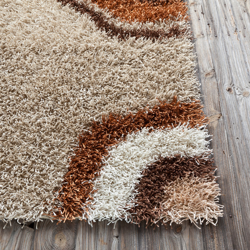 Tapis de zone brune poils longs Stockwell, Rectangle 5 pi x 7 pi 6 po