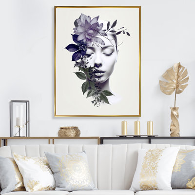 Mauve Yin Yang abstrait femme II - art mural moderne
