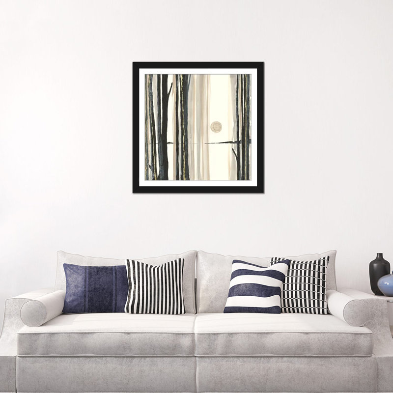 « through the trees iv », impression sur toile, H 24 po x l 24 po x P 1 po, Papier d'art encadré noir, Blanc
