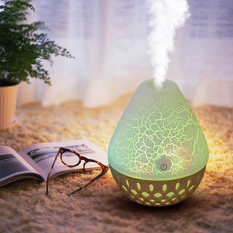 Ornement USB d'aromathérapie avec fissure de grain de bois et lampe USB