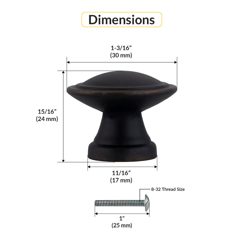 Bouton d'armoire de cuisine Brixwell BX2PK29116ORB