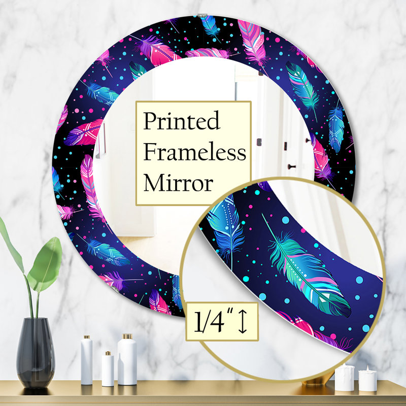 Miroir mural éclectique Feathers 10, H 31,5 po x l po