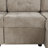 82.6" L-Shape Sofa Bed Pull-Out Sleeper Sofa With Wheels-343639395