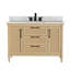 Ensemble de meuble-lavabo simple autoportant 48 po avec comptoir blanc Carrara, texture cannelée, entièrement assemblé-1489818497