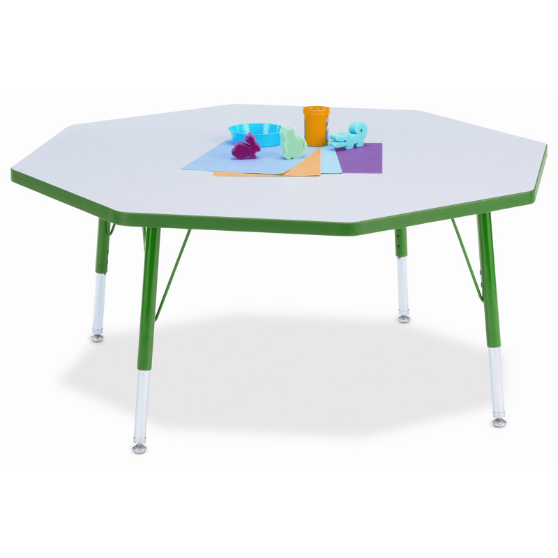 Table d'activité à hauteur ajustable Berries, Gris, Élémentaire (15 po à 24 po), Bleu sarcelle