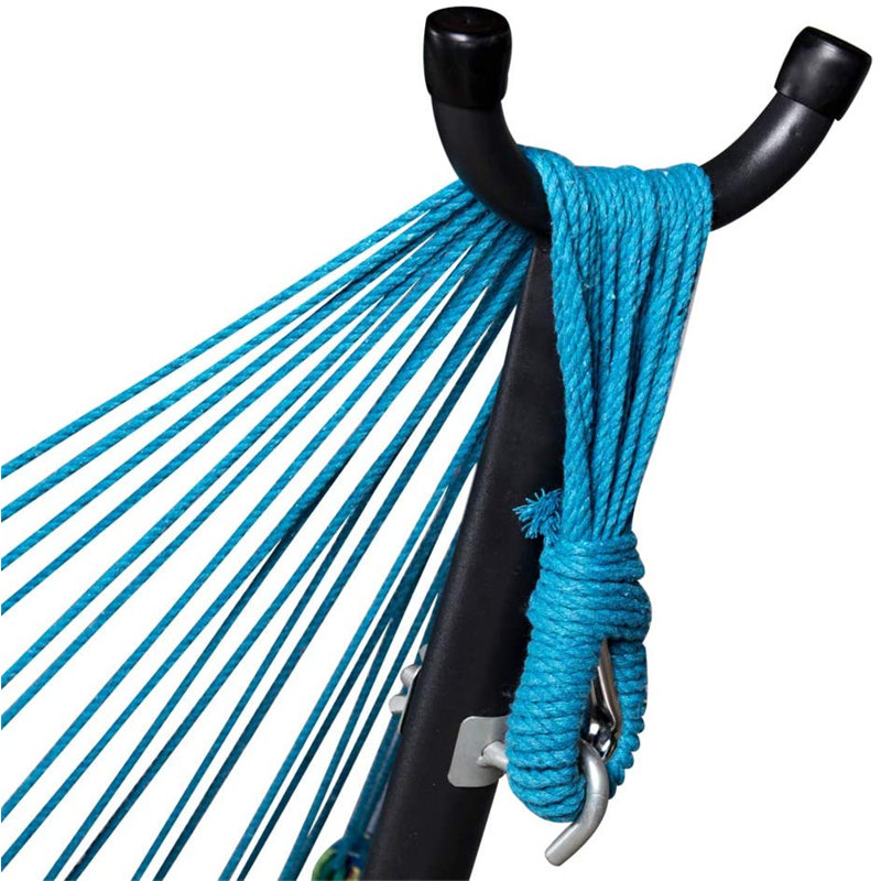 Hamac double classique avec support Dooltle Lazy Daze, Bleu / Jaune
