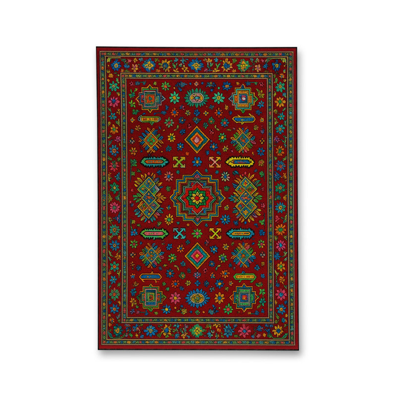 Tapis beige tissé traditionnel Mosso, 4'11" x 7'7"