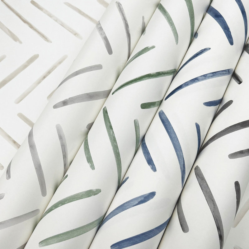 Painted Herringbone Chevron Peel & Stick Wallpaper Roll, Black