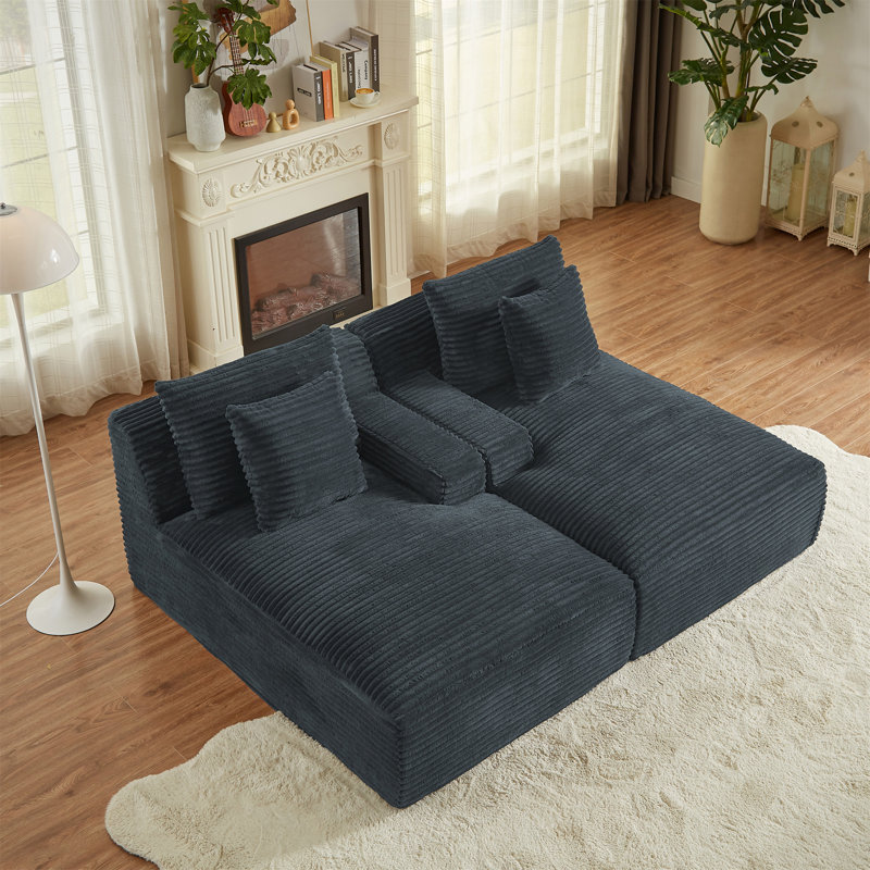 Méridienne compressible sans assemblage, causeuse moelleuse moderne pour le confort et le style d'intérieur, Gris foncé