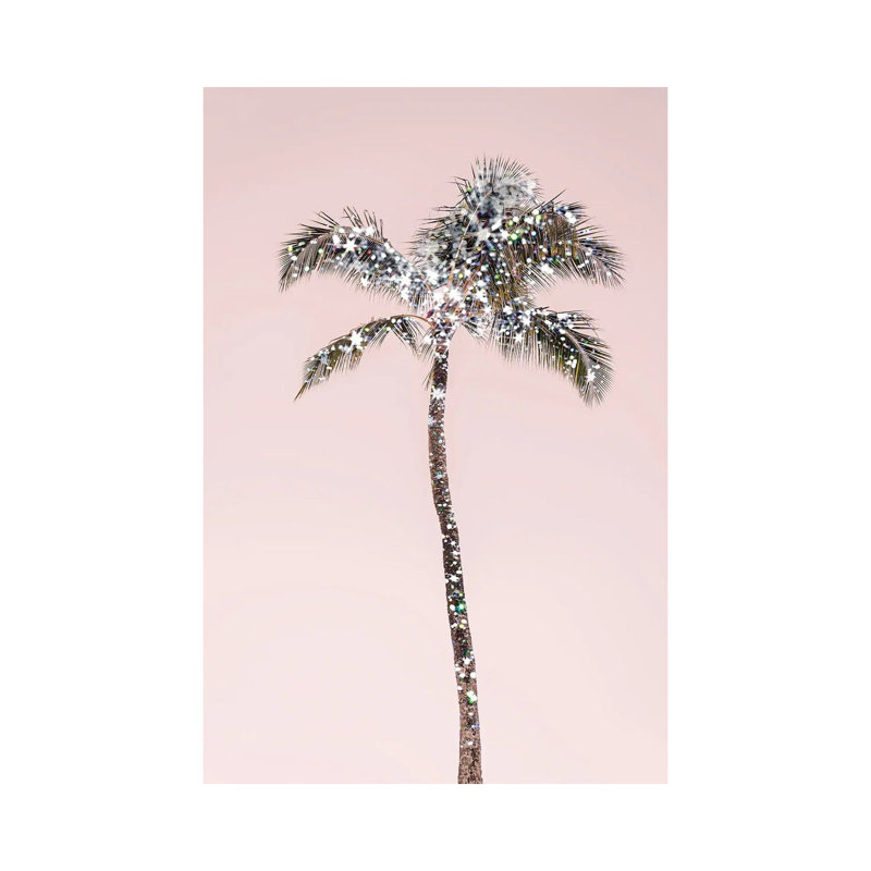 Glitter Palm Tree - Print on Canvas, Wrapped Canvas, 101.6cm H x 66.04cm W x 1.91cm D