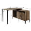Bureau d'écriture en chêne rustique avec porte de grange coulissante-1272037671