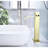 Single Handle Bathroom Faucet With Waterfall Spout, Brushed Gold, Stainless Steel, Functional Essential Gold Vanity Faucet, Handle, Decoration Piece
