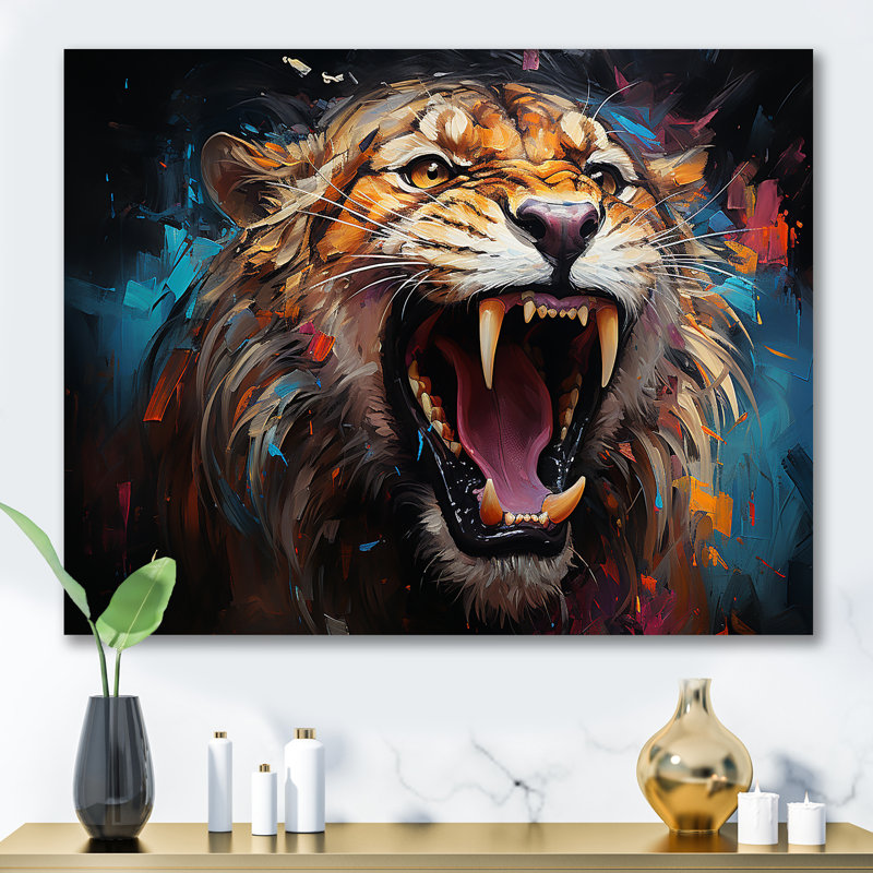«Lions Roaring Emotion» sur toile, H 12 po x l 20 po x P 1 po, Toile tendue