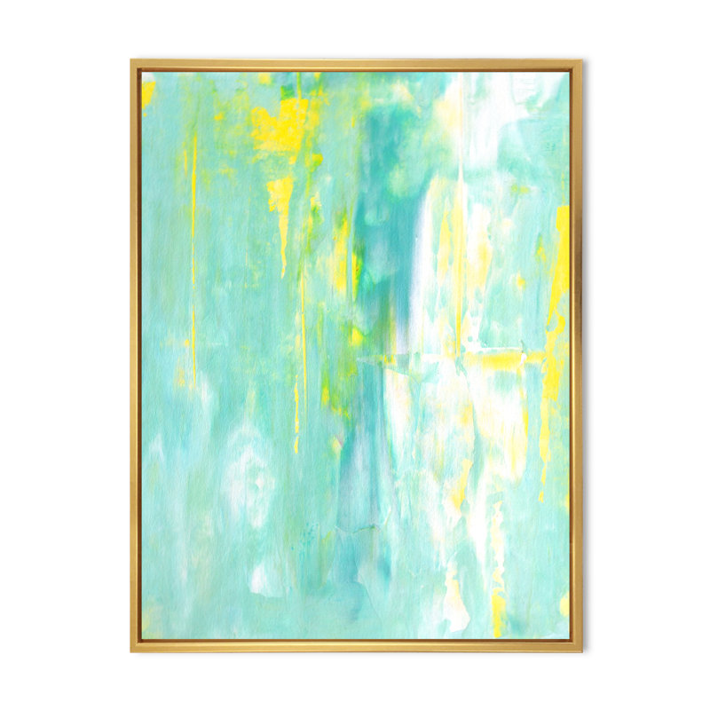 Art moderne gris et bleu II 2FL47711, Cadre doré, H 36 po x l 24 po x P 1 po